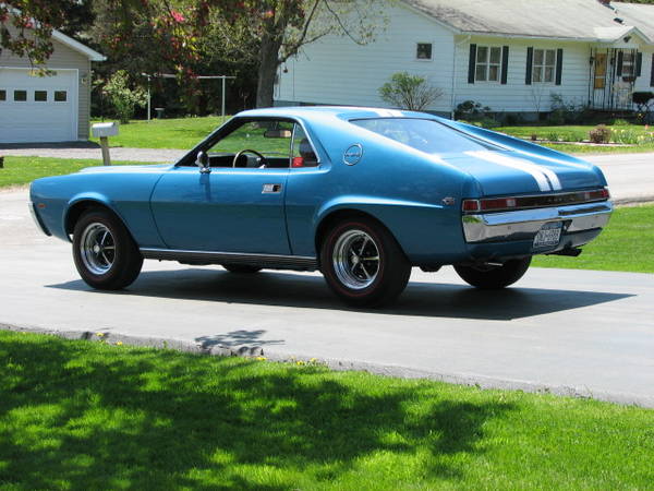 From the rear.