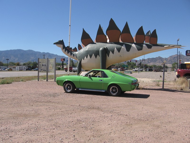 AMX and roadside Stegosaurus